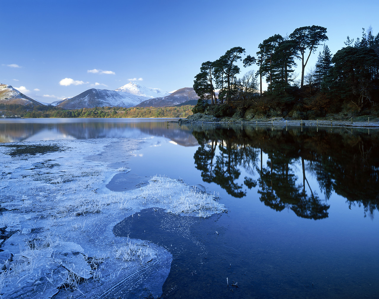 #030000-1 - Friar's Crag Reflections in Winter, Lake District National Park, Cumbria, England
