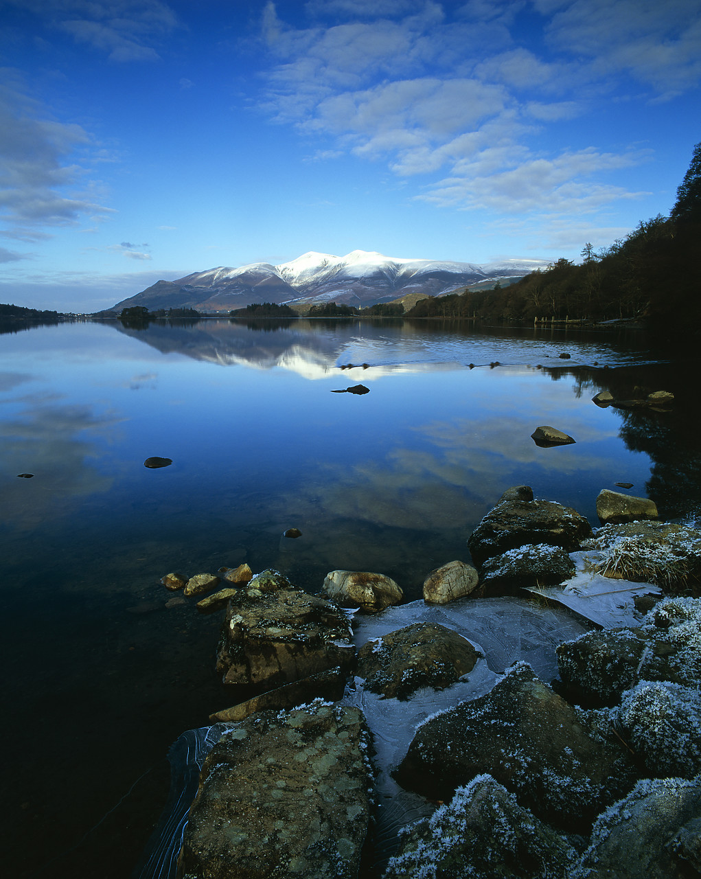 #030009-3 - Skiddaw Reflecting in Derwent Water in Winter, Lake District National Park, Cumbria, England