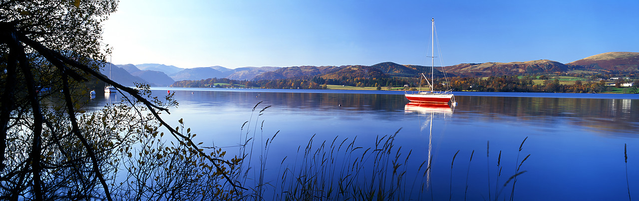 #030406-6 - Red Sail Boat on Ullswater, Lake District National Park, Cumbria, England