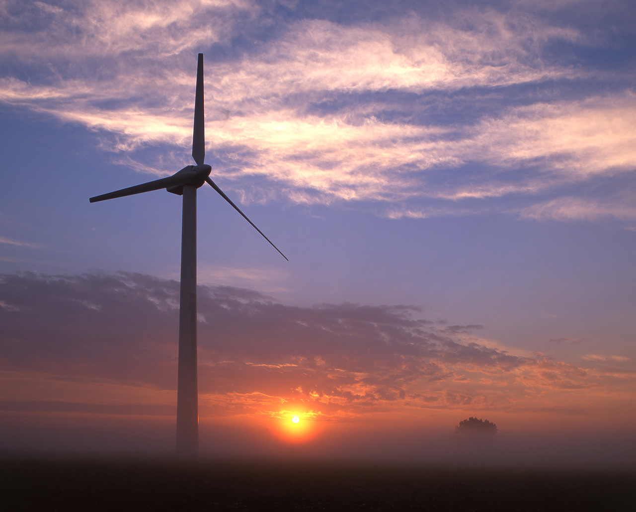 #040242-1 - Wind Turbine at Sunrise, Winterton, Norfolk, England