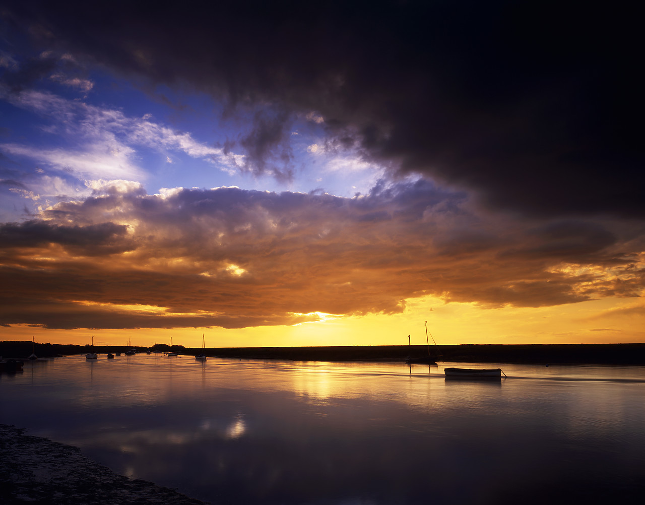 #050147-4 - Evening Sky Reflecting in Burnham Overy Staithe, Norfolk, England