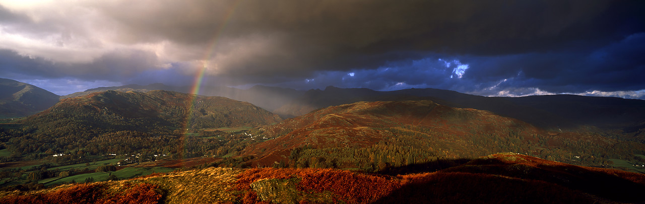 #050315-1 - Rainbow over Eltermere Valley in Autumn, Lake District National Park, Cumbria, England