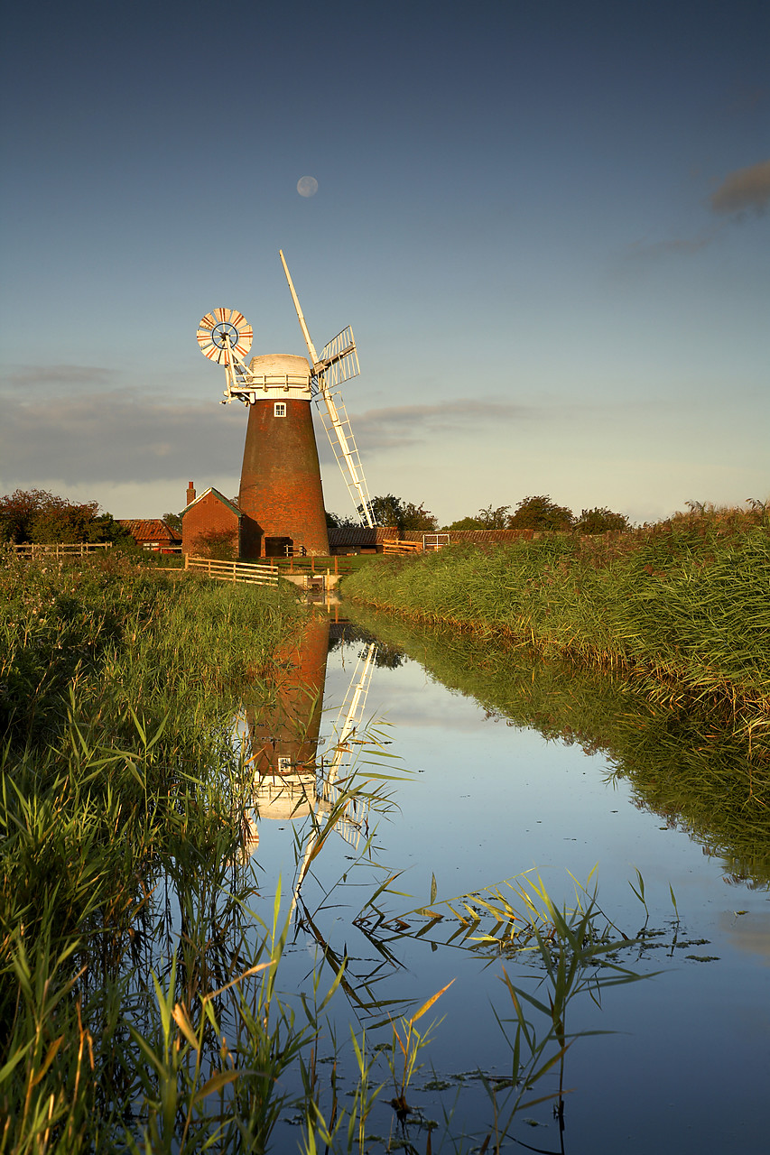 #060210-2 - Stracey Arms Mill Reflecting in Dyke, Norfolk Broads National Park, Norfolk, East Anglia, England