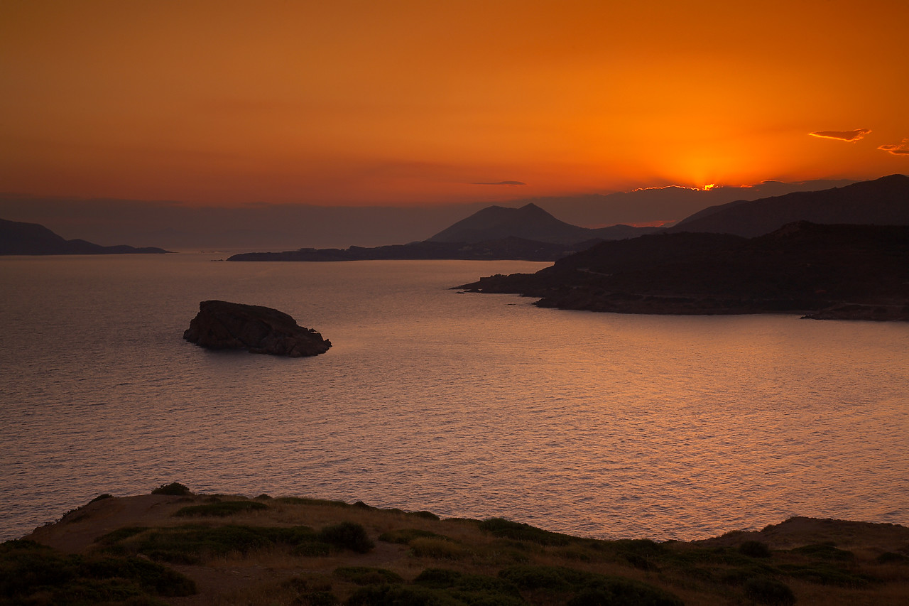 #060277-1 - Sunset over the Saronikos Gulf, Sounio, Greece