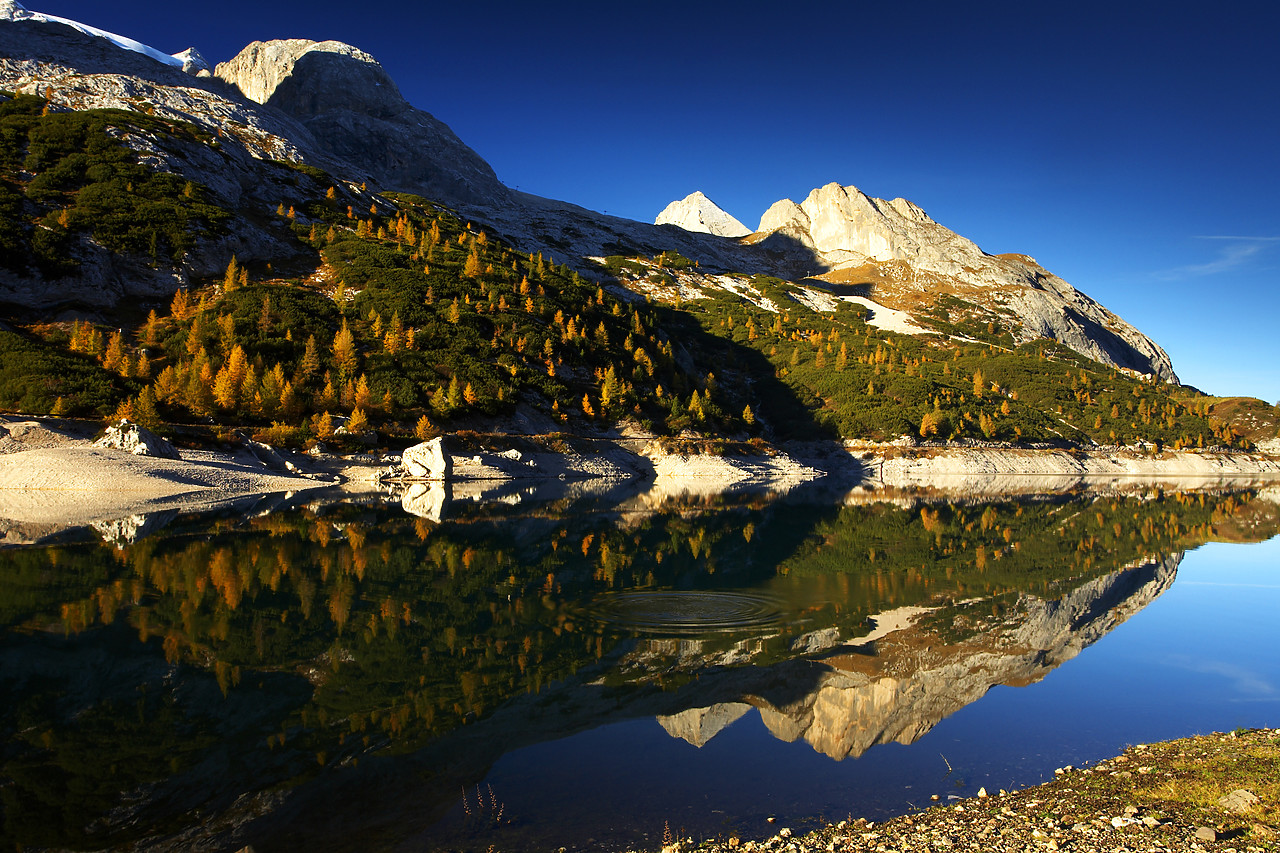 #060580-2 - Marmolada Reflecting in Lake Fed‡ia, Dolomites, Italy