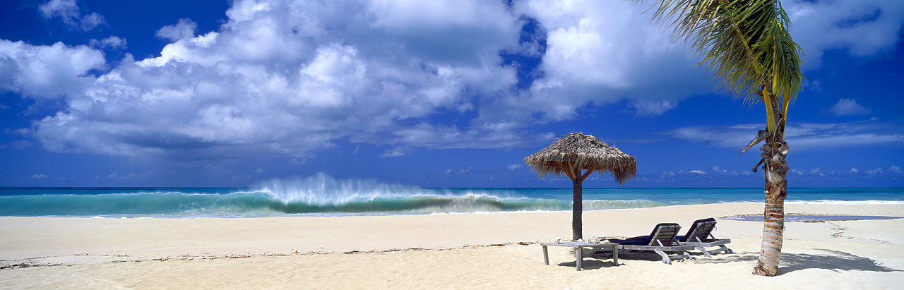 #070004-1 - Lounge Chairs & Beach, Barbuda, Caribbean, West Indies