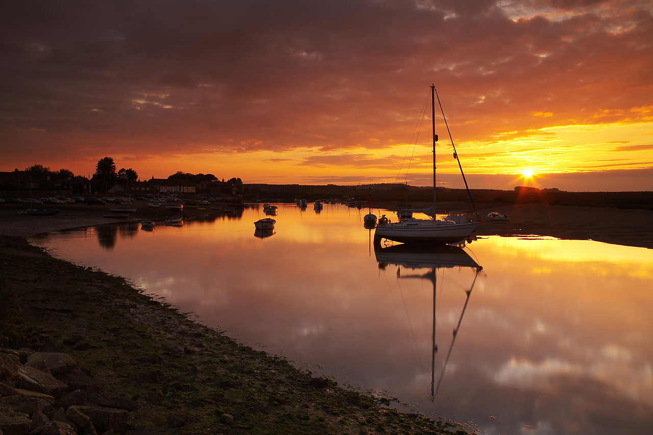 #070424-1 - Sunset at Burnham Overy Staithe, Norfolk, England