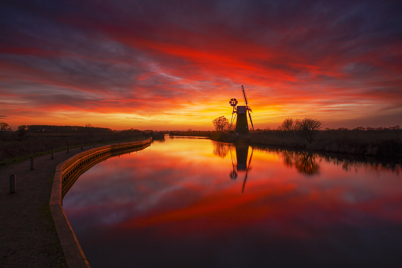 #070500-1 - Turf Fen Windmill at Sunset, Norfolk, England