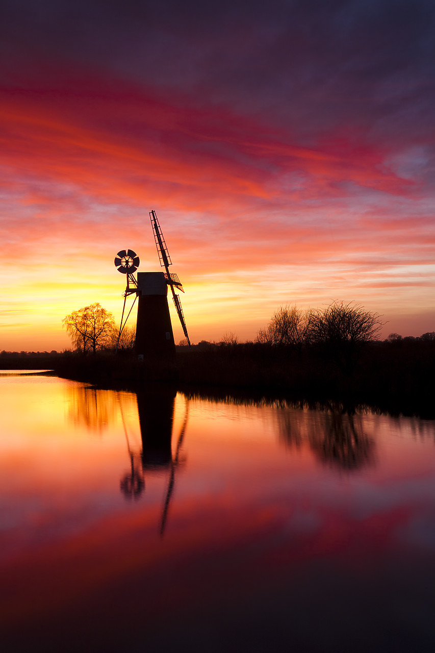 #070500-2 - Turf Fen Windmill at Sunset, Norfolk, England