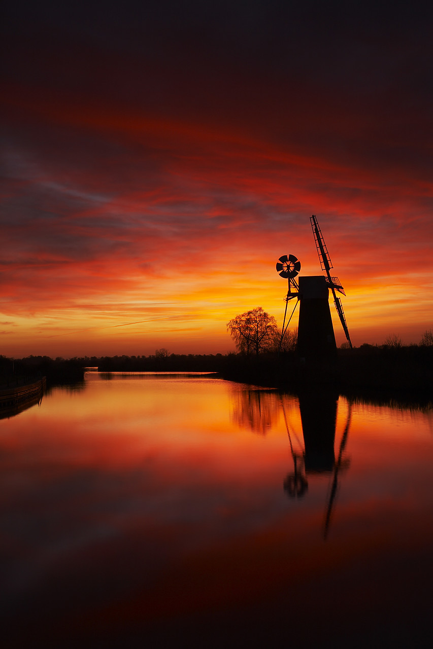 #070500-3 - Turf Fen Windmill at Sunset, Norfolk, England