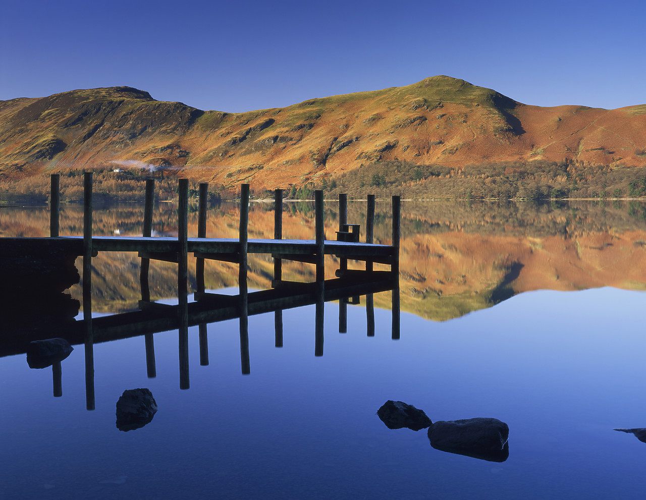 #080003-1 - Derwent Water Jetty Reflections, Lake District National Park, Cumbria, England