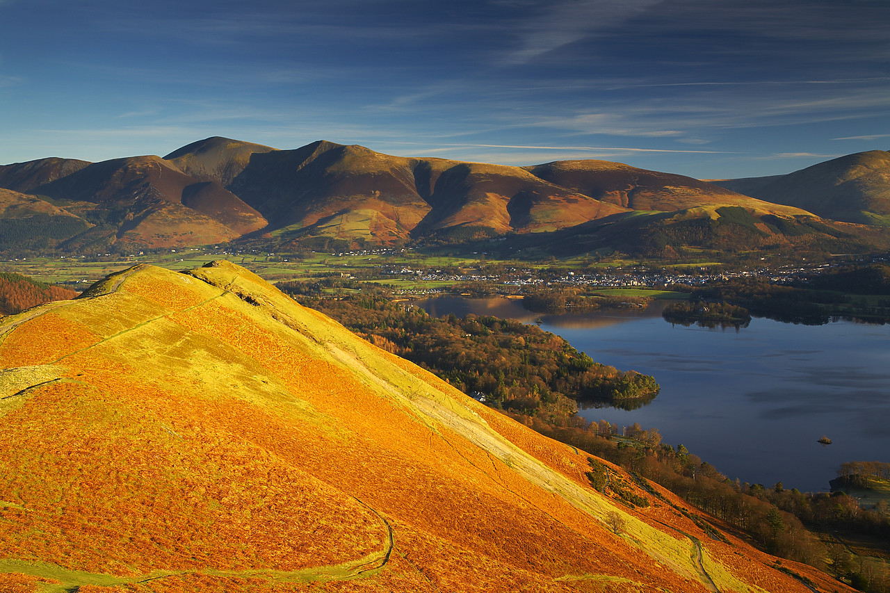 #080010-2 - View over Derwent Water from Cat Bells, Lake District National Park, Cumbria, England
