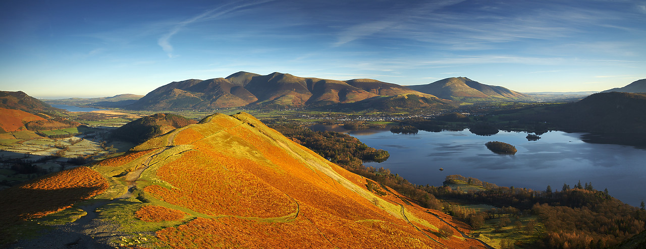 #080010-3 - View over Derwent Water from Cat Bells, Lake District National Park, Cumbria, England