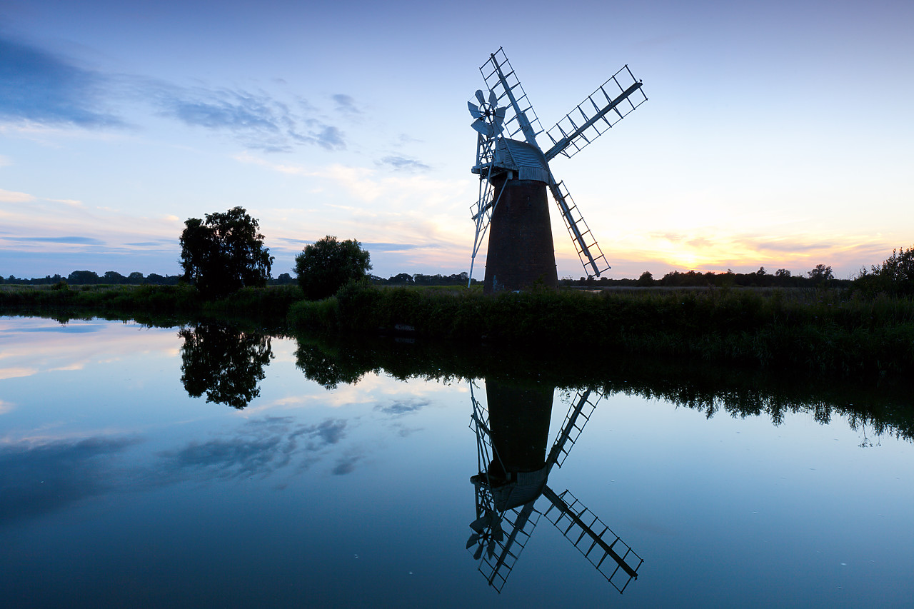 #100329-1 - Turf Fen Mill Reflecting in the River Ant, How Hill, Norfolk Broads National Park, England