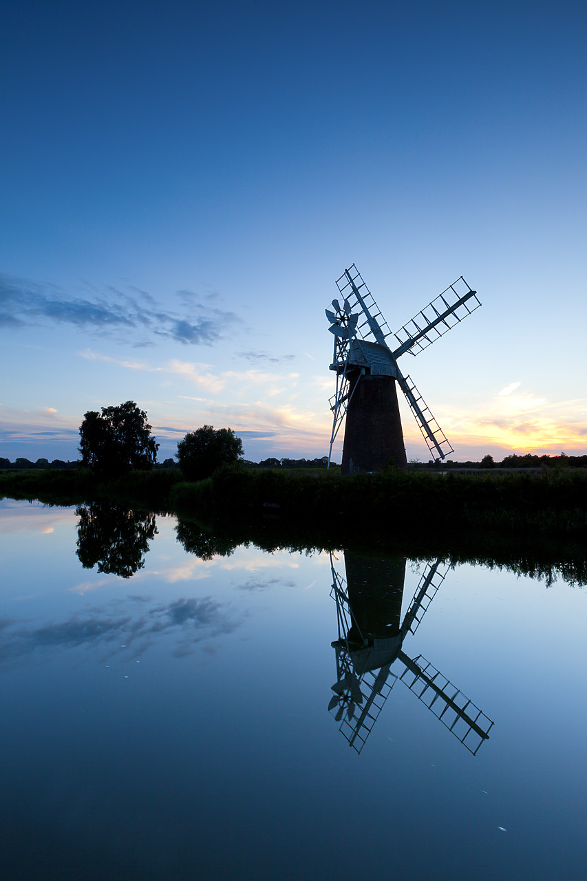 #100329-2 - Turf Fen Mill Reflecting in the River Ant, How Hill, Norfolk Broads National Park, England