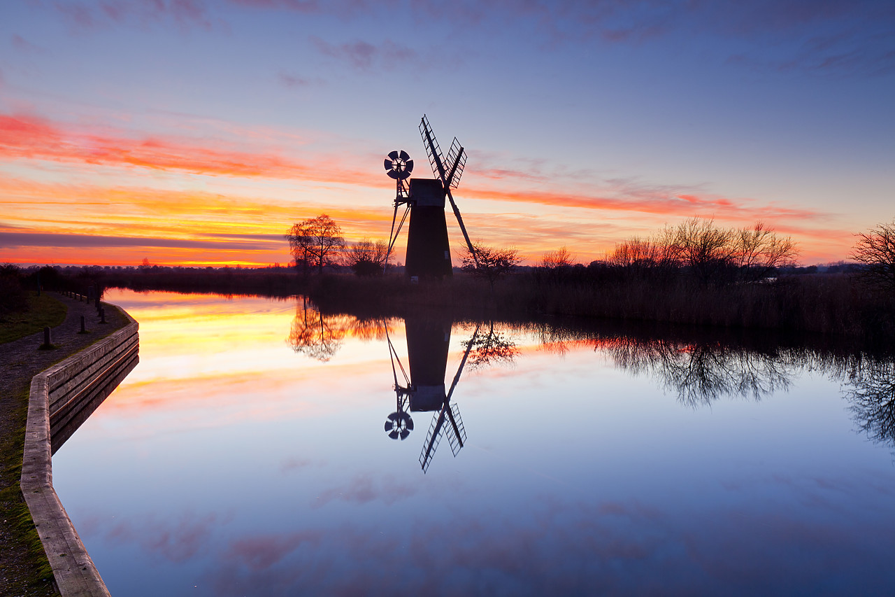 #100572-1 - Turf Fen Mill Reflecting in the River Ant, How Hill, Norfolk Broads National Park, England