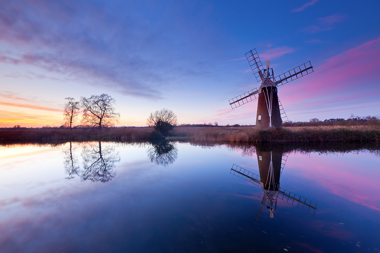 #100573-1 - Turf Fen Mill Reflecting in the River Ant, How Hill, Norfolk Broads National Park, England