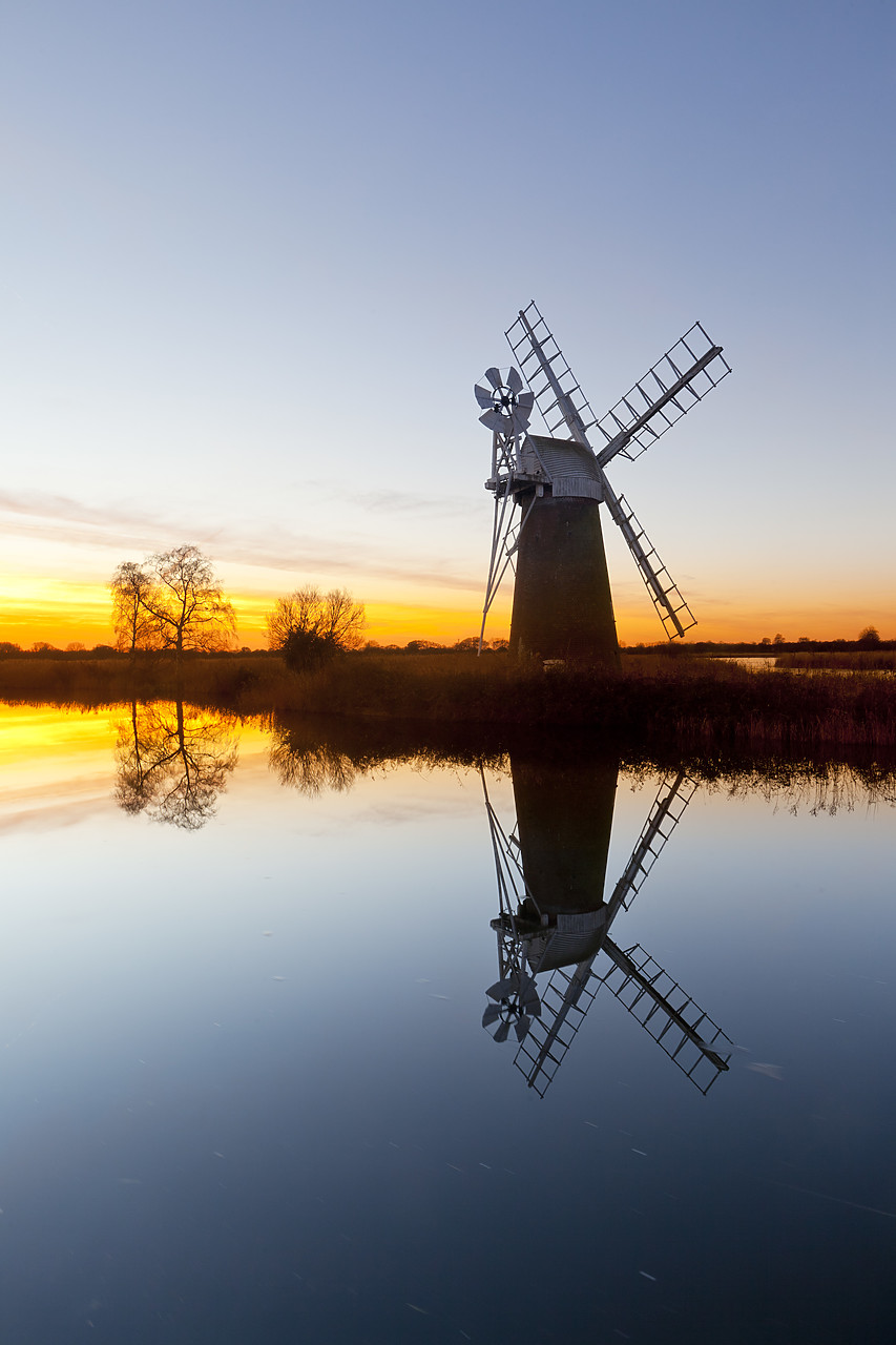 #100574-1 - Turf Fen Mill Reflecting in the River Ant, How Hill, Norfolk Broads National Park, England