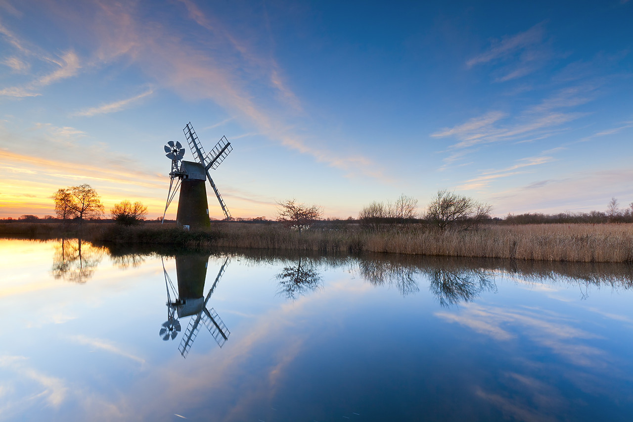 #100575-1 - Turf Fen Mill Reflecting in the River Ant, How Hill, Norfolk Broads National Park, England