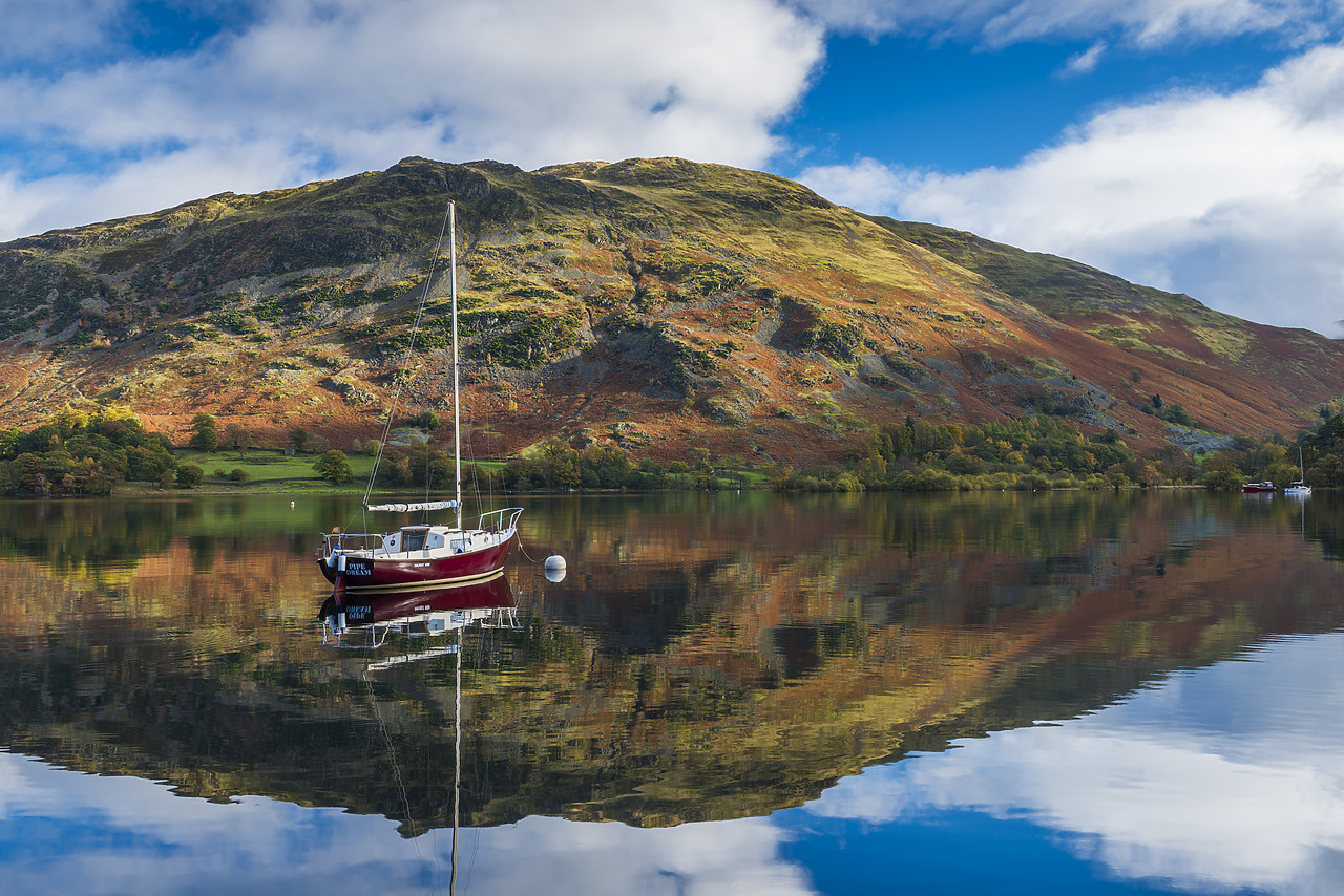#130393-1 - Red Sailboat on Ullswater, Lake District National Park, Cumbria, England