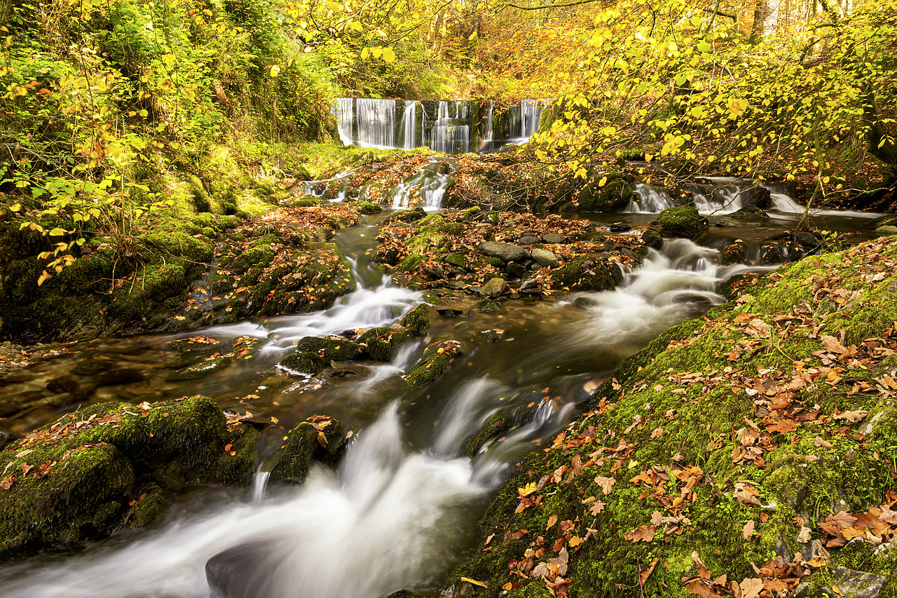 #190804-1 - Lower Stockghyll Waterfall in Autumn, Lake District National Park, Cumbria, England