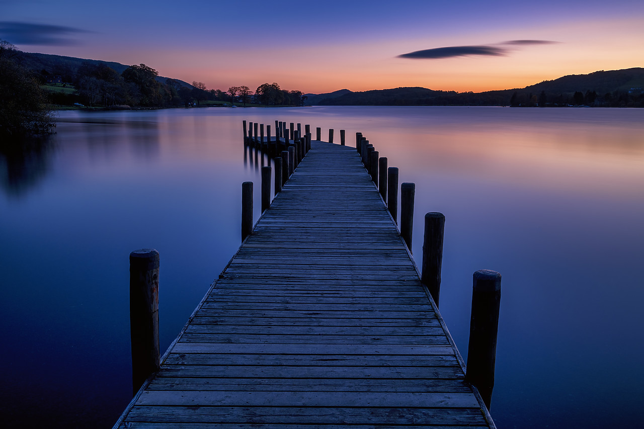#190815-1 - Monk's Head Jetty at Sunset, Lake District National Park, Cumbria, England