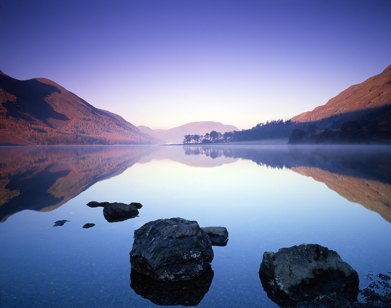 #871143-1 - Mist on Lake Buttermere, Lake District National Park, Cumbria, England