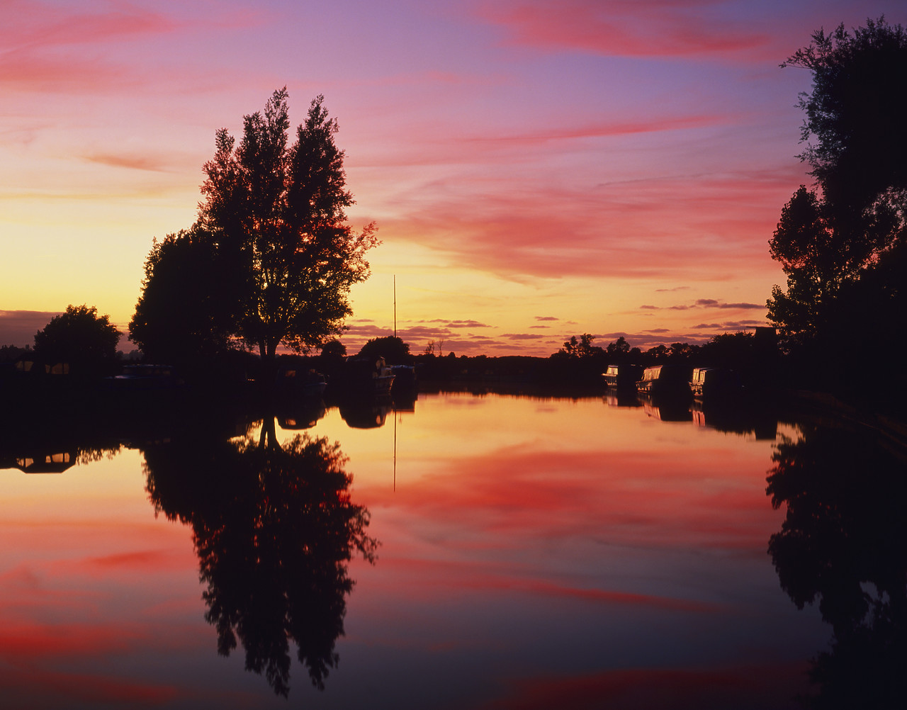#892348-1D2 - Sunset Reflecting in River Ant, Ludham Bridge, Norfolk, England