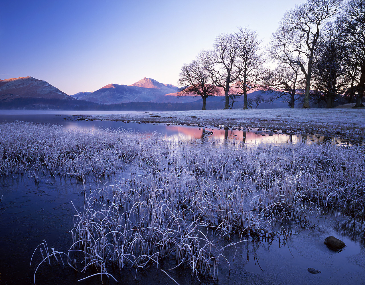 #892580-1 - Frost on Derwent Water, Lake District National Park, Cumbria, England