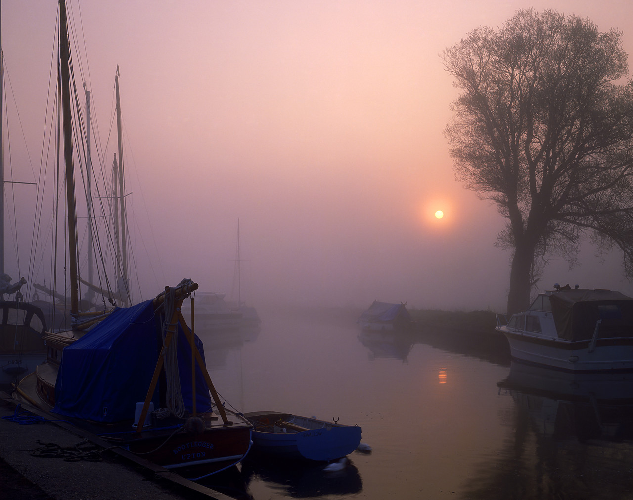 #902716 - Misty Sunrise & Boats, Upton Dyke, Norfolk, England