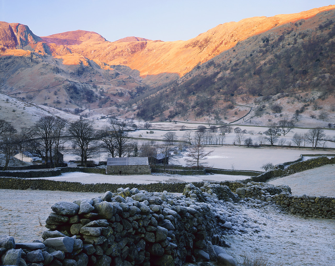 #923929-2 - Morning Frost in Dovedale, Lake District National Park, Cumbria, England