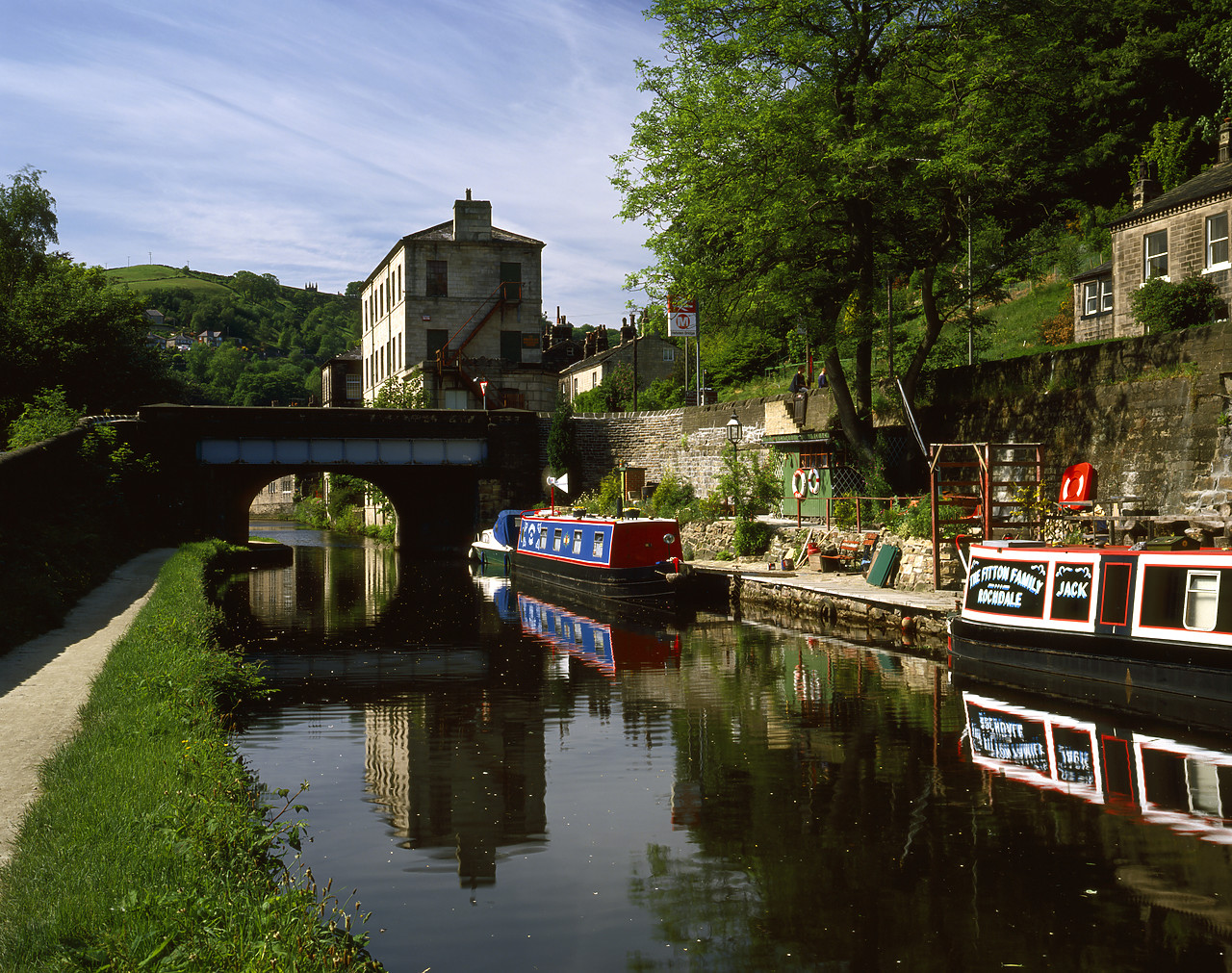 #934313-3 - Canal Boats on Rochdale Canal, Hebden Bridge, West Yorkshire, England