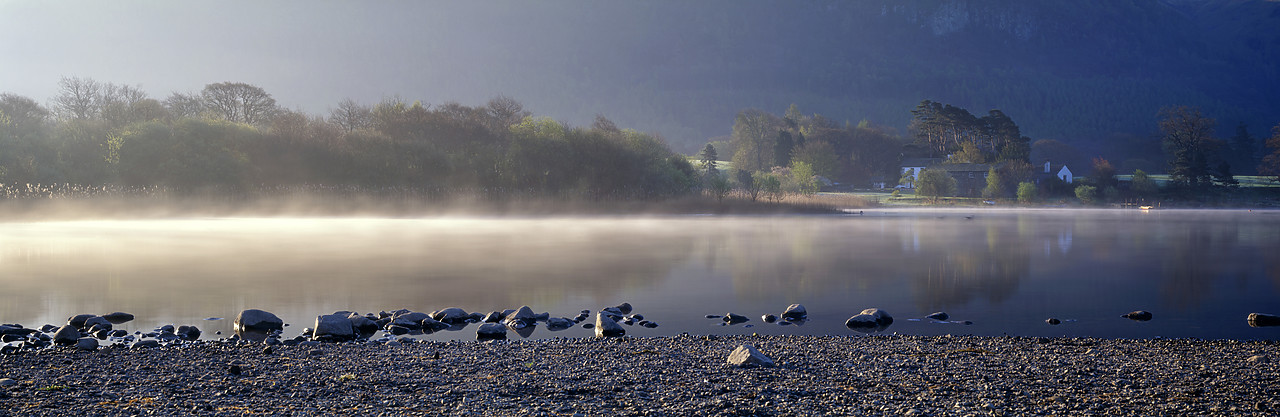 #970196-1 - Morning Mist on Derwent Water, Lake District National Park, Cumbria, England