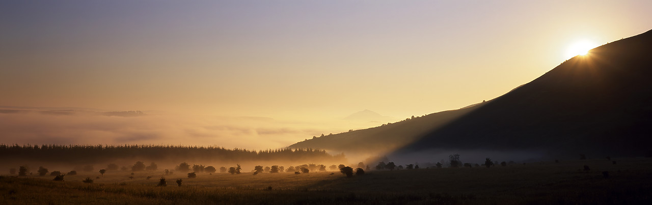 #970393-2 - Sunrise behind Eildon Hills, near Melrose, Borders Region, Scotland
