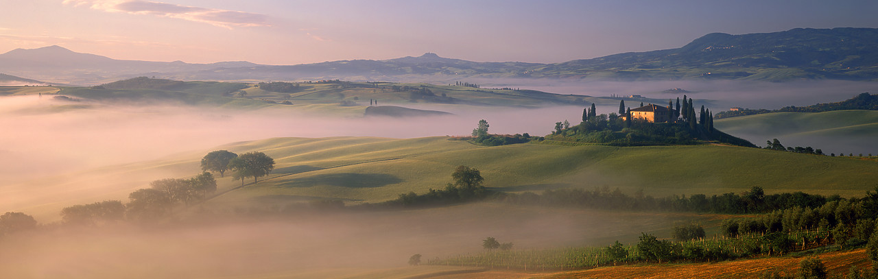 #020132-2 - Belvedere in Mist, San Quirico d' Orcia, Tuscany, Italy