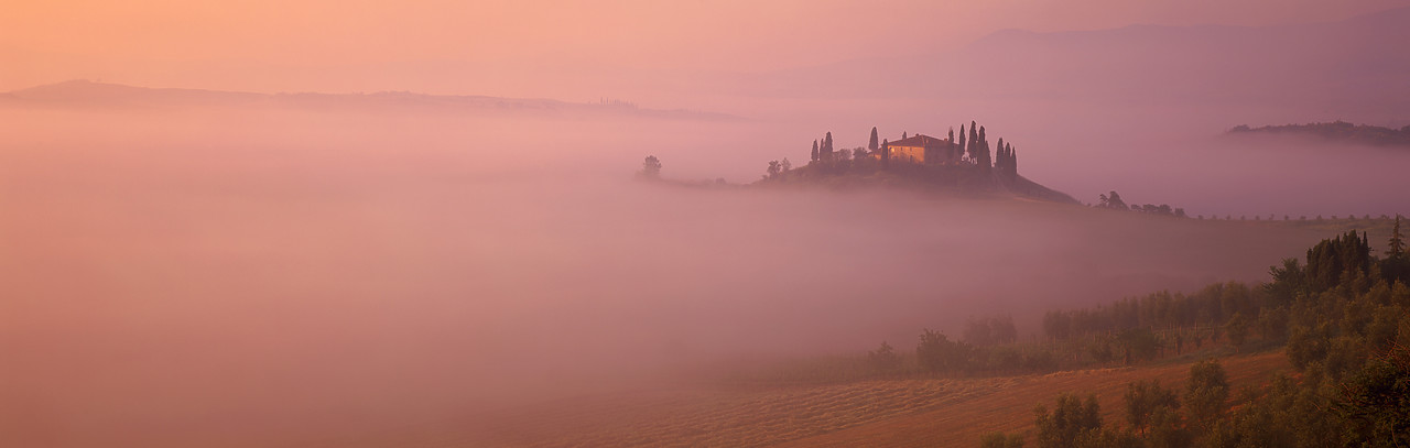 #030130-7 - Belvedere in Mist, San Quirico, Tuscany, Italy