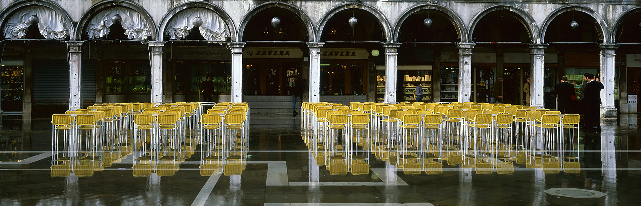 #030457-1 - Yellow Chairs Reflecting in St. Mark's Square, Venice, Italy