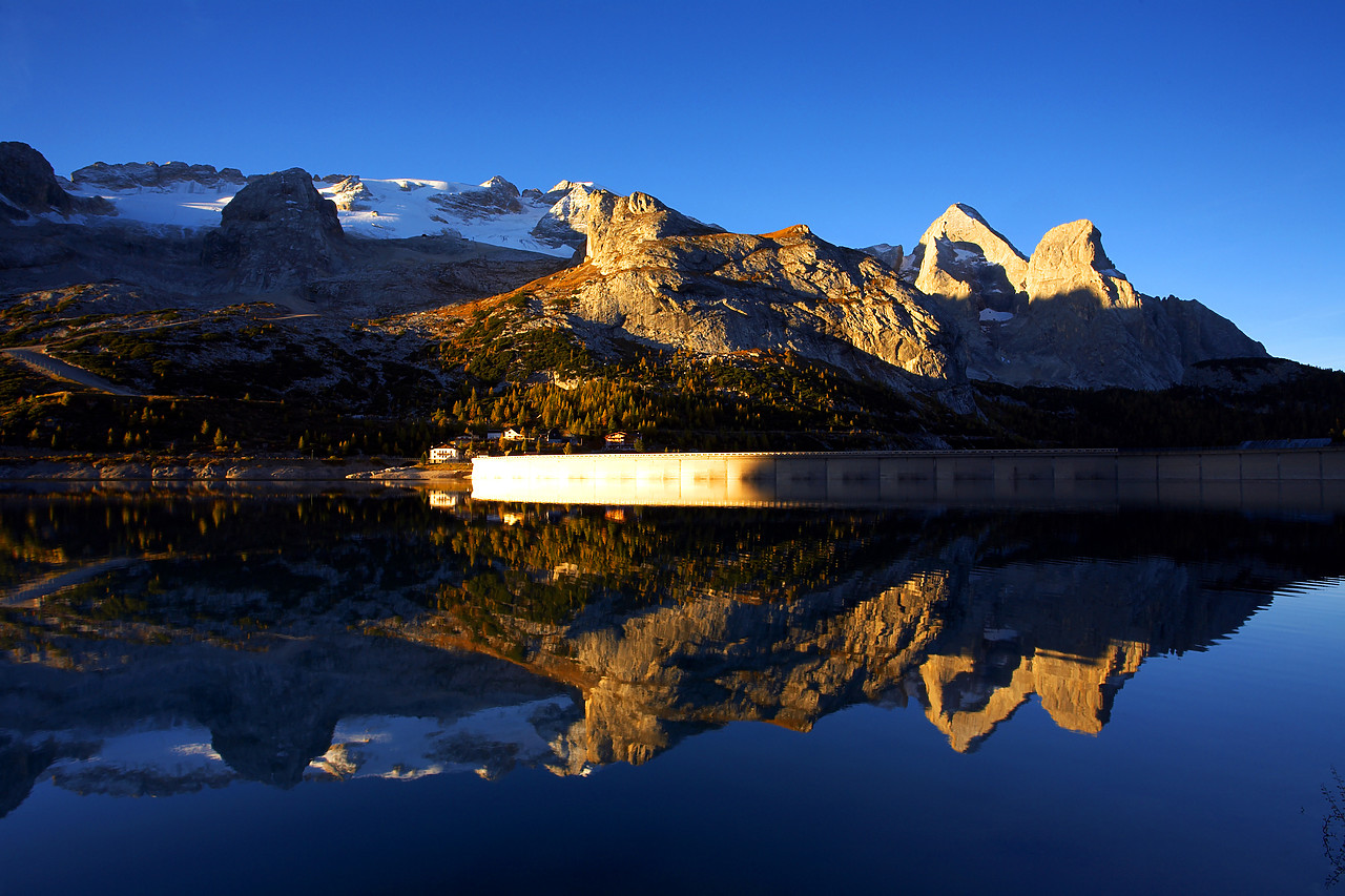#060577-2 - Marmolada Reflecting in Lake Fed‡ia, Dolomites, Italy