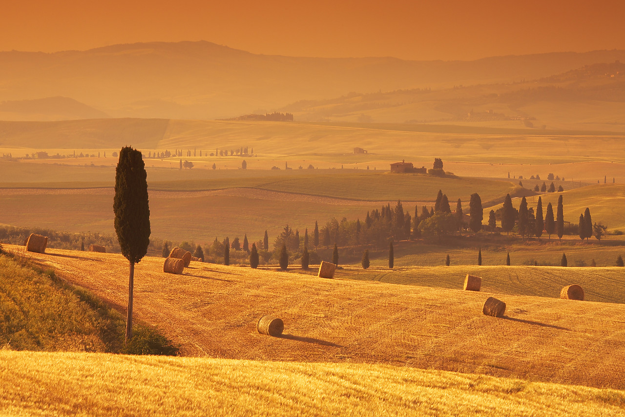 #070161-1 - View over Tuscan Landscape, Pienza, Italy