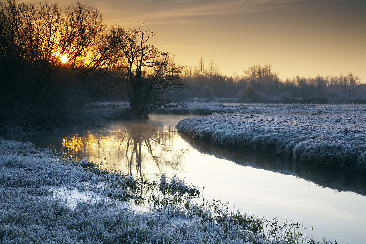 #080029-1 - River Yare at Sunrise in Frost, Norwich, Norfolk, England