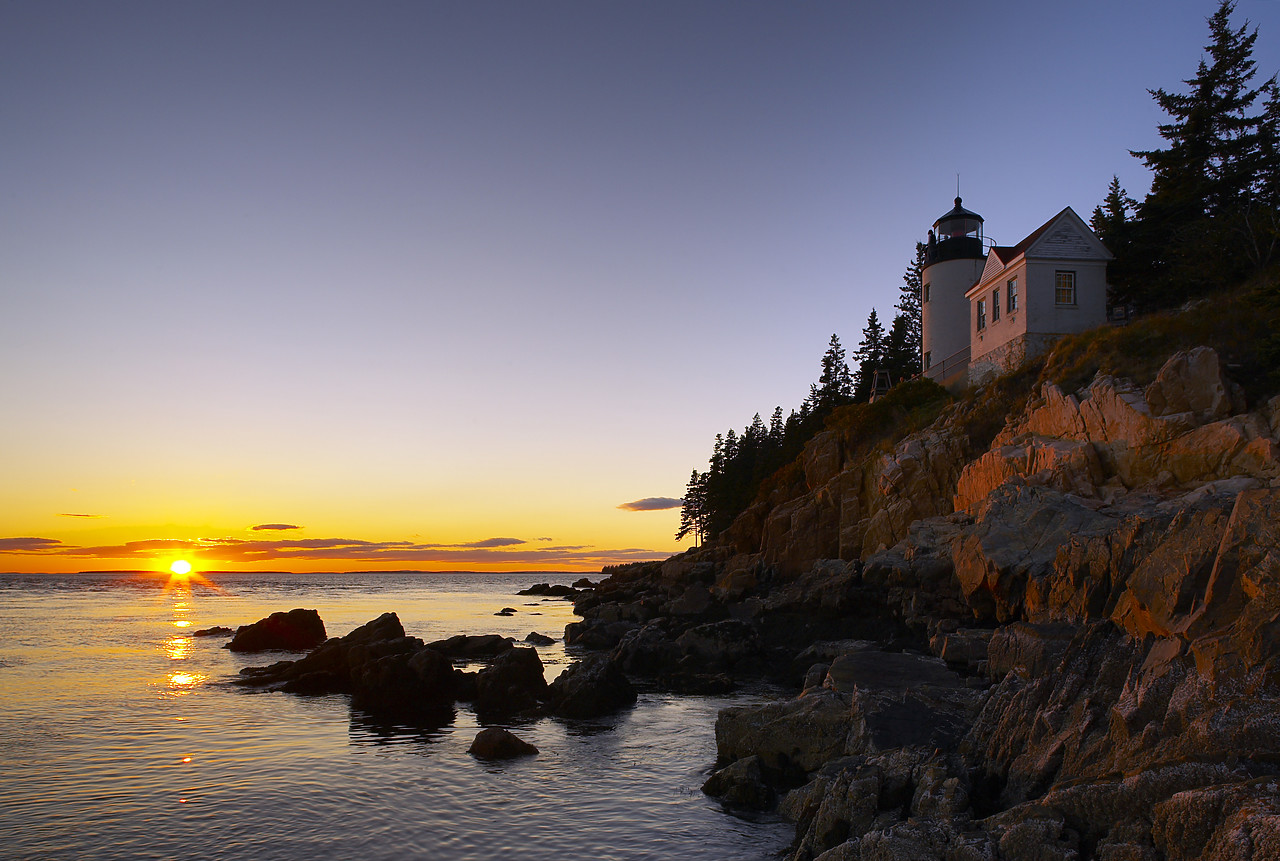 #080301-1 - Bass Harbor Lighthouse at Sunset, Acadia National Park, Maine, USA