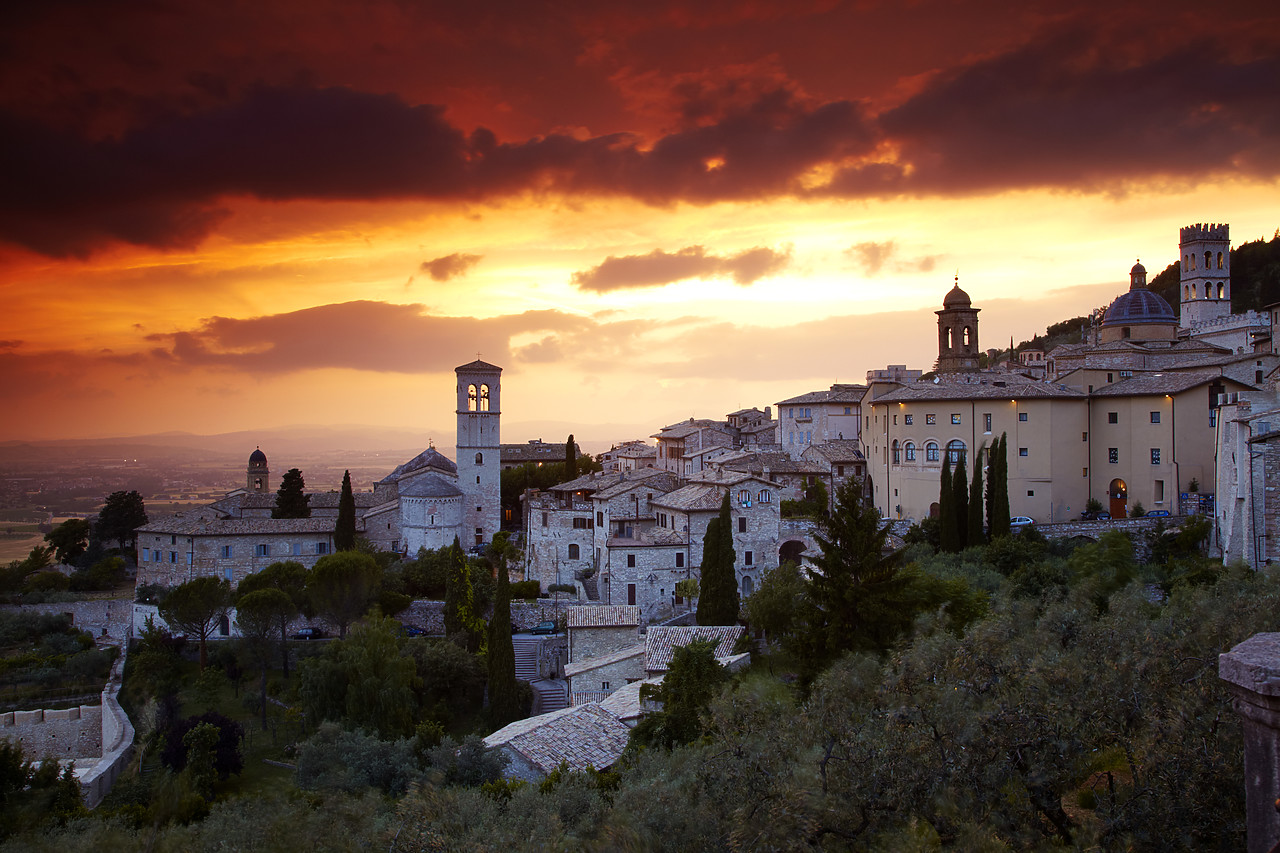 #090136-1 - Sunset over Assisi, Umbria, Italy