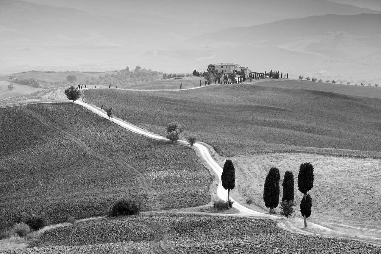 #090204-1 - Country Lane & Villa, near Pienza, Tuscany, Italy