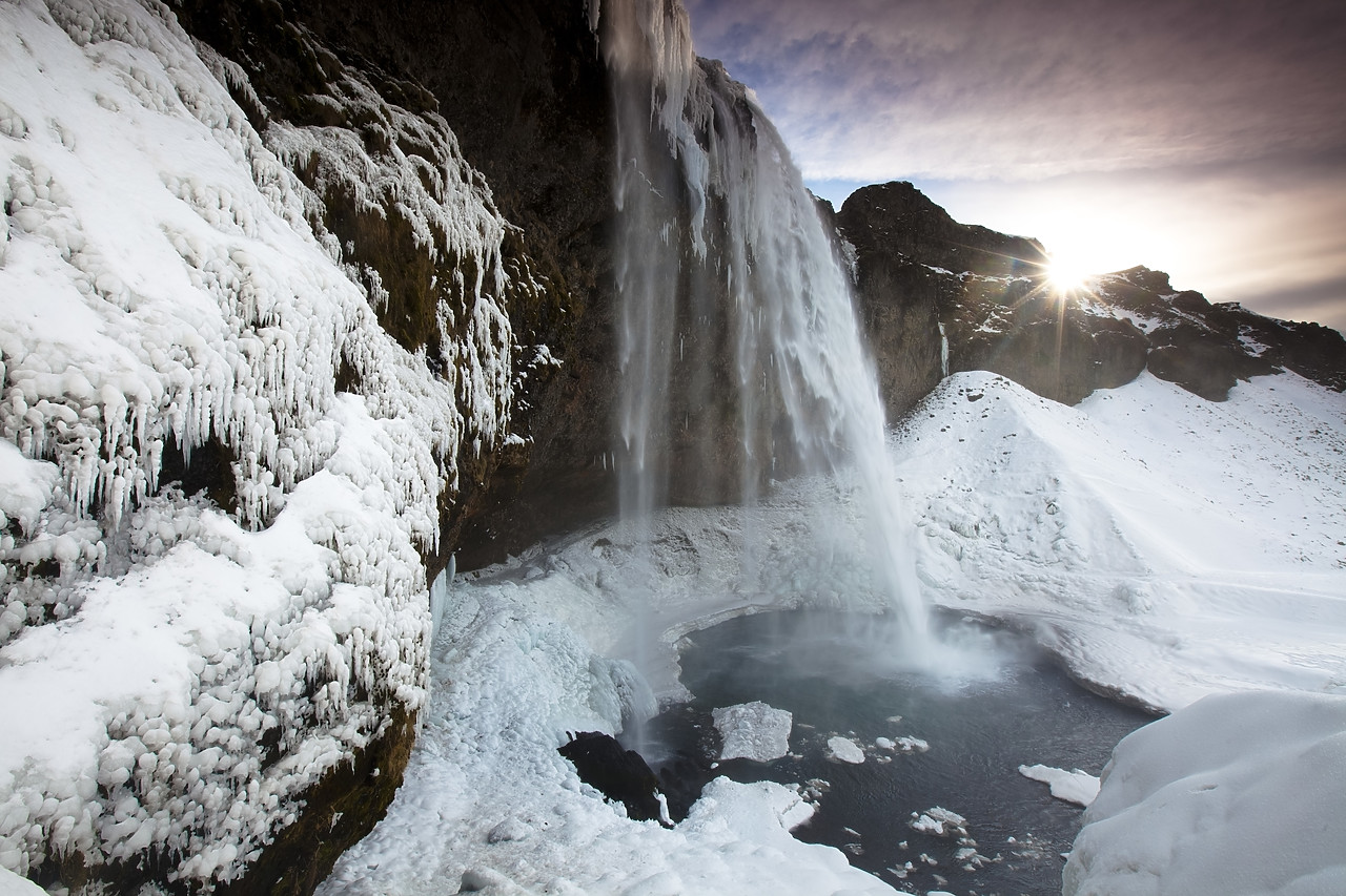 #100126-1 - Seljalandsfoss Waterfall in Winter, Iceland