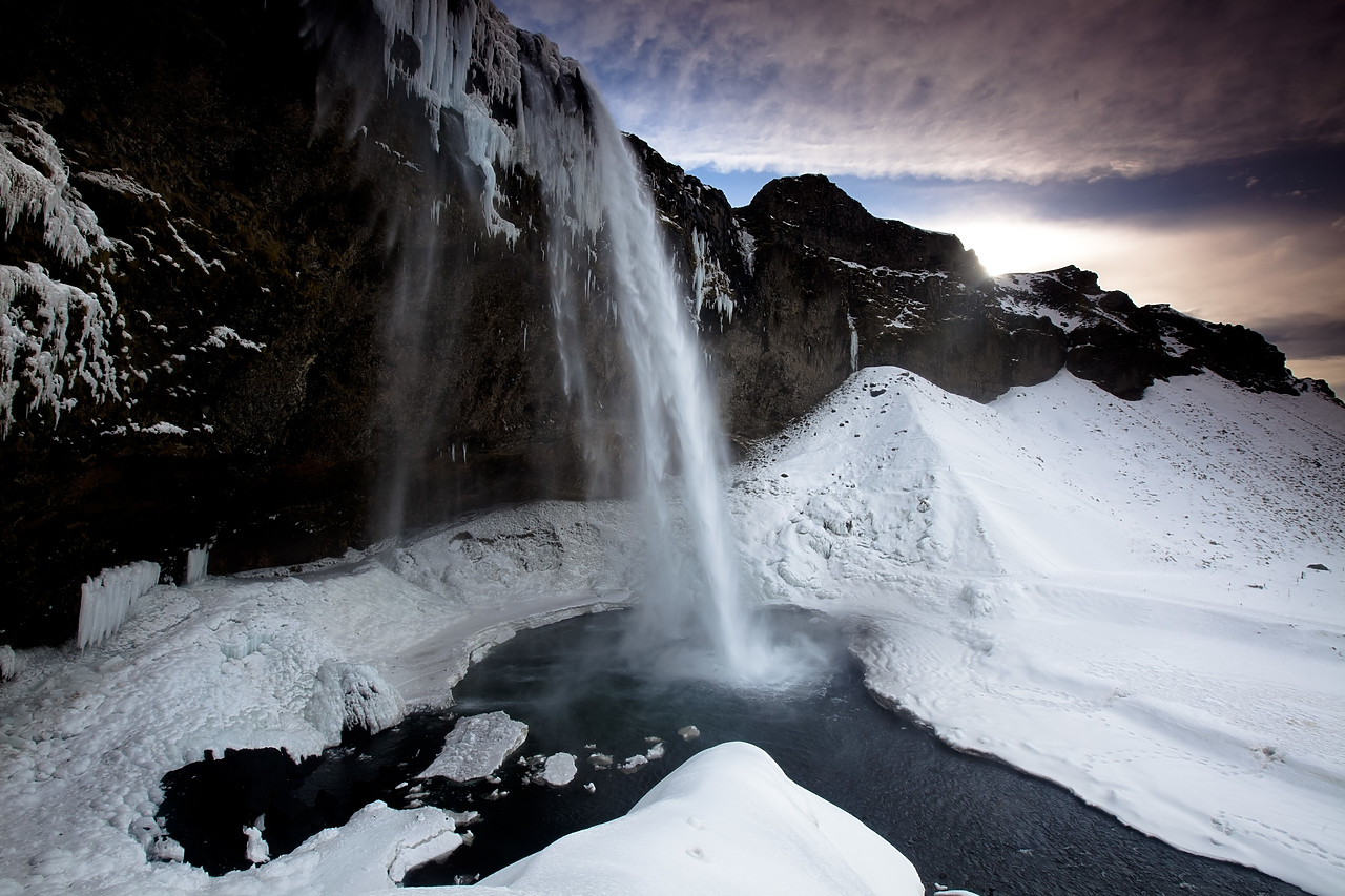 #100127-1 - Seljalandsfoss Waterfall in Winter, Iceland
