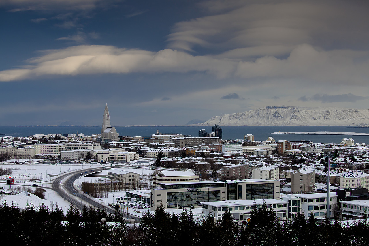 #100129-1 - View over Reykjav’k in Winter, Iceland