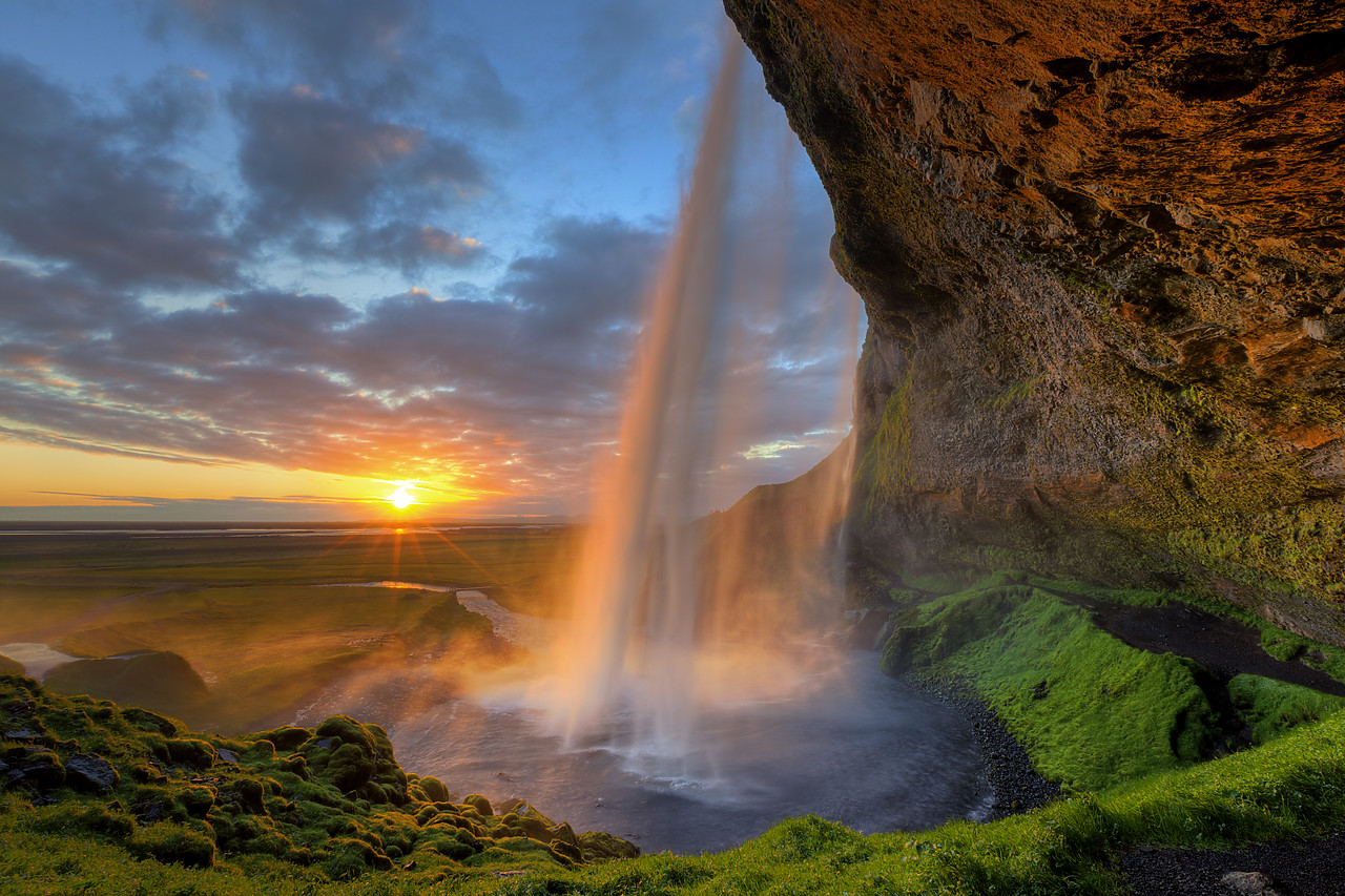 #100246-1 - Seljalandsfoss Waterfall at Sunset, Iceland