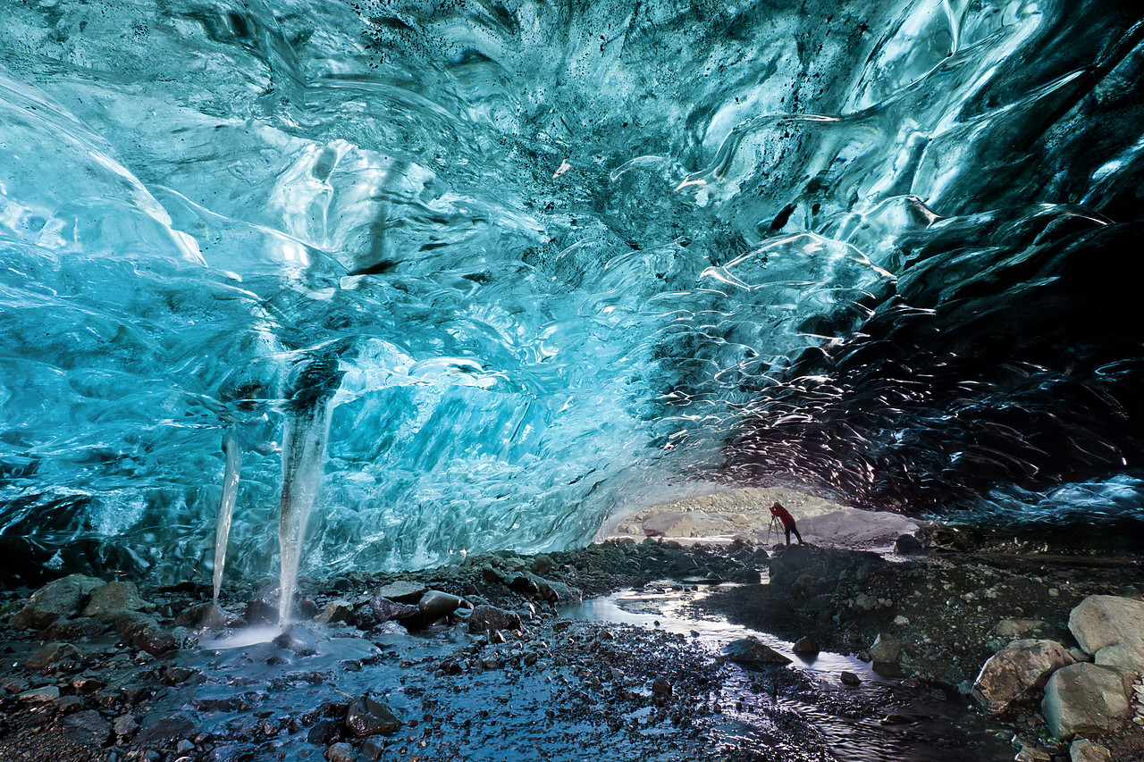 #120017-1 - Photographer in Ice Cave, Iceland