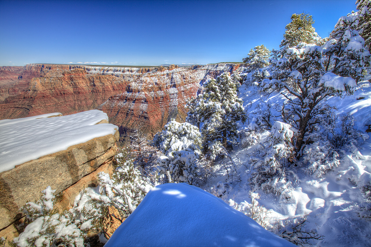 #120104-1 - Fresh Snowfall Along South Rim, Grand Canyon National Park, Arizona, USA