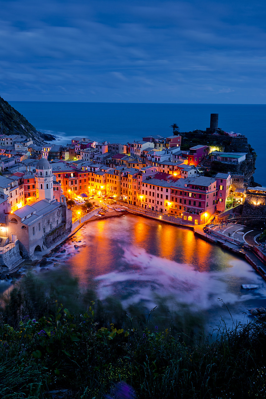 #130185-2 - Vernazza at Night, Cinque Terre, Liguria, Italy